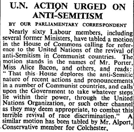 #OnThisDay 1953: sixty @UKLabour MPs protest against Communist antisemitism. Proper old Labour, as distinct from the cosplaying 2015-19 version...