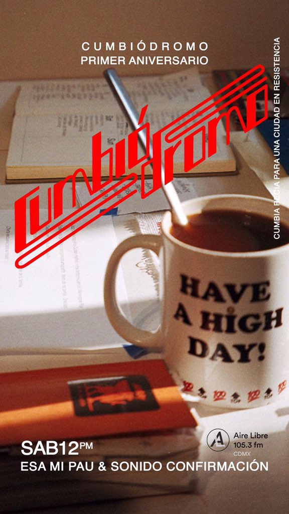 ¡Cumplimos un año de #Cumbiódromo con <a href="/LaConfirmacion/">Sonido Confirmación</a> y <a href="/esamipaw/">esamipau</a>! Hoy: #Cumbias y #regalos y ritmo puro y duro. Empezamos al mediodía en <a href="/airelibre_fm/">Aire Libre 3.0</a>