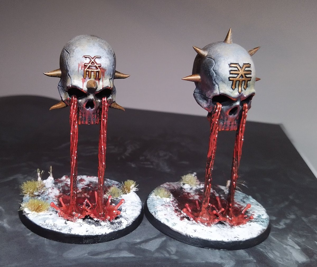 RobWales5's tweet photo. Settled on ice base theme for Khorne. What do you guys think? #khorne #BFTBG #WarhammerCommunity https://t.co/fAu8bvjKXr
