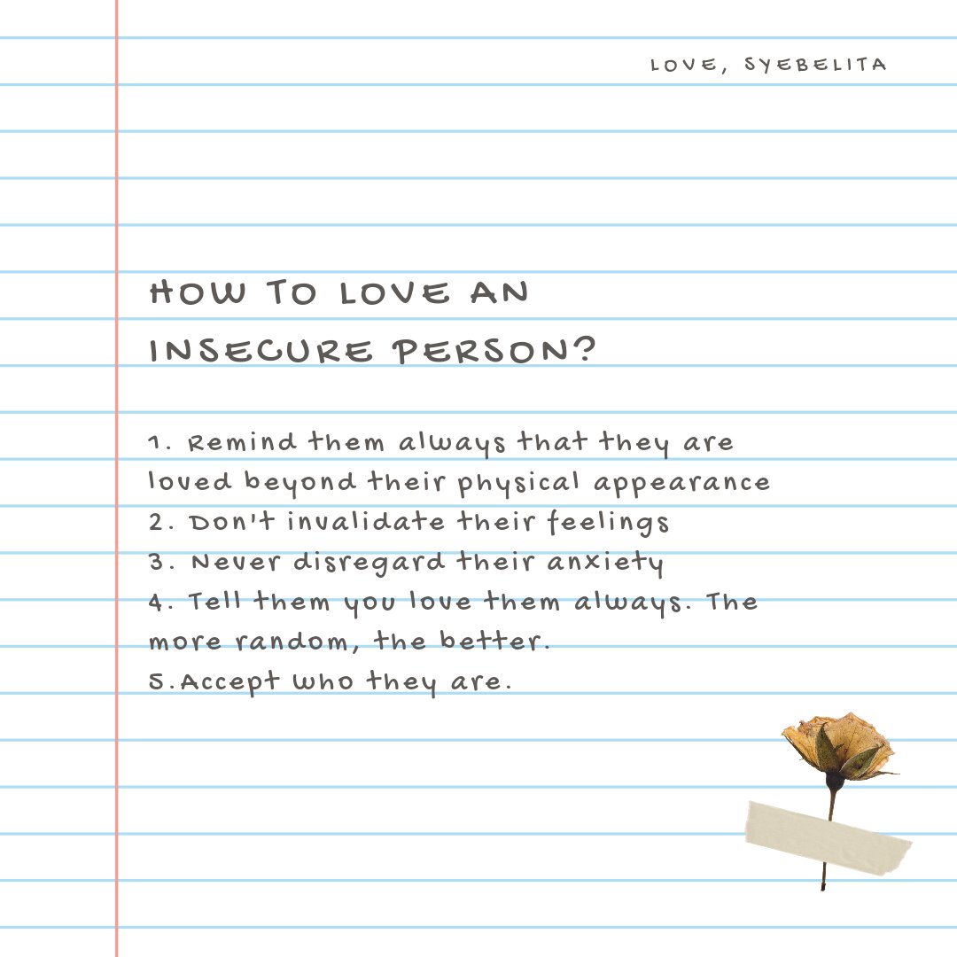 HOW TO LOVE AN INSECURE PERSON?