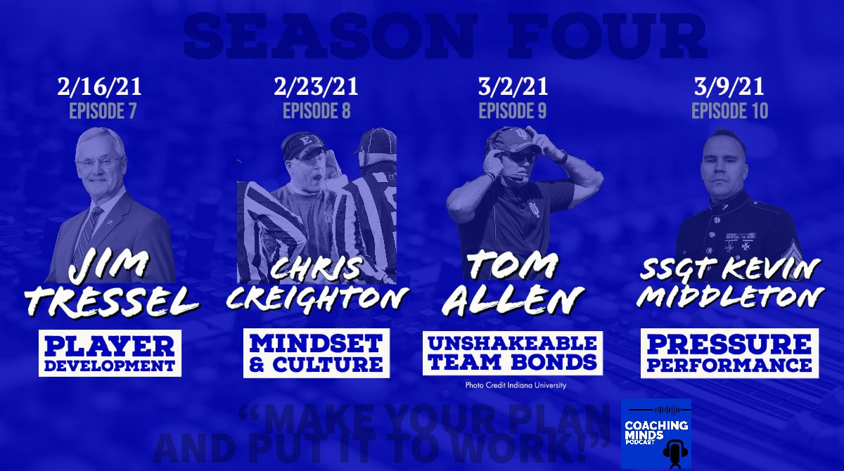 Excited about our lineup of interviews coming up on the podcast. Great info from some great men about building a complete program! Coach Tressel's episode is already out with great information about developing your players! 

#hateaverage #coachingmindspodcast