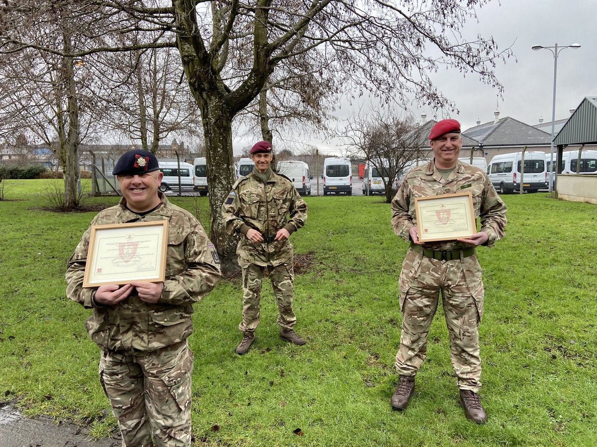 On behalf of the CO and all the staff of ATU (SC) congratulations to Cpl’s Finn &amp;Harkness on receiving their CITG Commendations well done ATU Scotland154 Scottish Regiment RLC243 Pro Coy RMP
