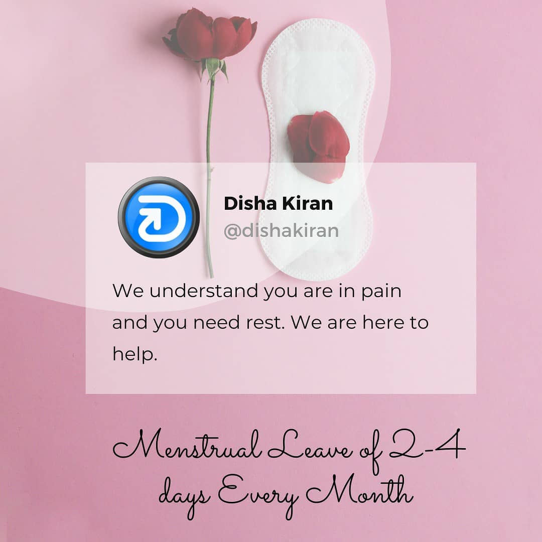dishakirandk's tweet photo. Disha Kiran's small steps towards "Gender Diversity"
.
Menstrual Leave of 2-4 days every month
.
.
#diversity #genderequality #hrpolicy #startup #empowerment #dishakiran #lifedesigner #psychometrics #passion #mentor #followyourpassion #beyourself #designyourlife https://t.co/b5g2RVHgbW
