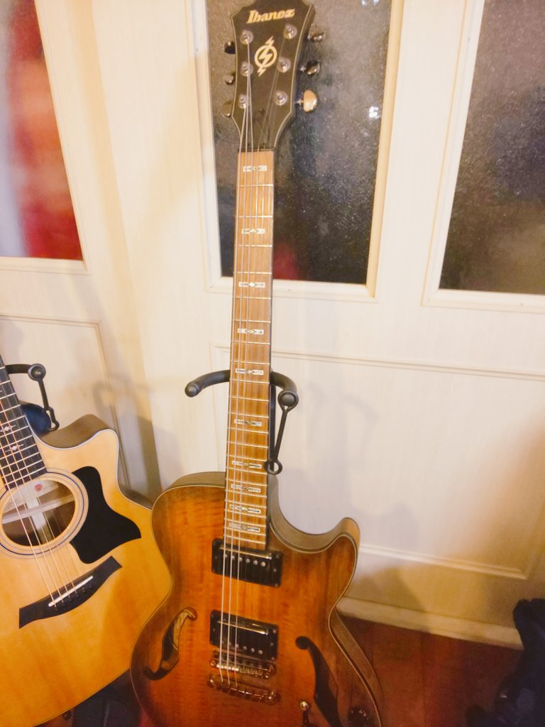 薩摩の歌うたい ノドの調子が悪いので配信できない代わりに 久々にセミアコとエフェクター引っ張り出して遊んでたら色んな音聞きすぎて耳が疲れました 3 セミアコ Ibanez G1xon Zoom