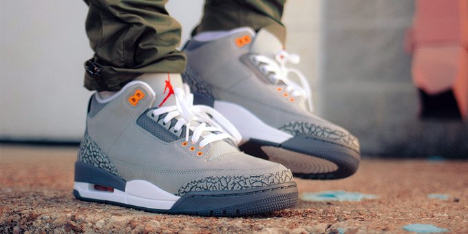 jordan 3 cool grey on foot