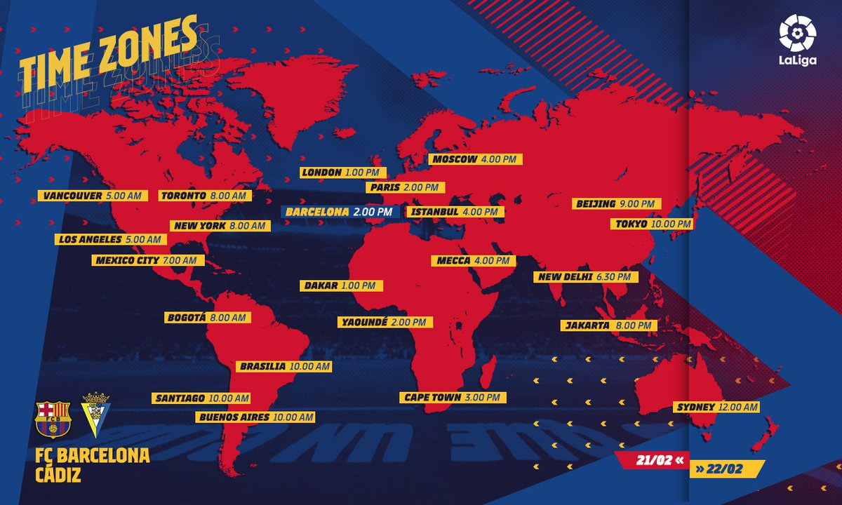 FCBarcelona's tweet photo. ⚠️ Early game on Sunday #BarçaCádiz 2pm CET https://t.co/1bXpmMw5pR