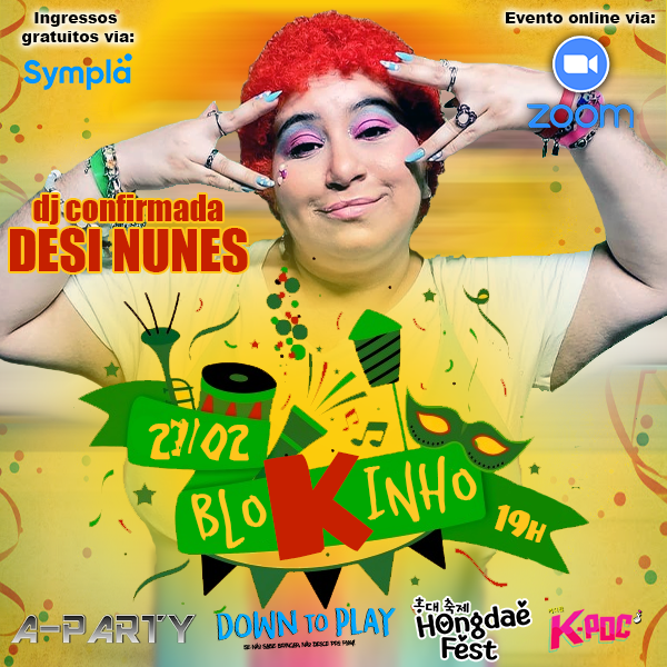 apartybrasil's tweet photo. E no dia 27/02 a #APARTY será mto bem representada por nossa DJ residente #DesiNunes @desinunes, no #BLOKINHO!!! 

INGRESSOS:
https://t.co/ahsbswvtob⠀
INFOS:
https://t.co/zT8cTlaT1e

#carnaval #kpop #jpop #bloco #live #kpoc #downtoplay #hongdaefest #djset #dj https://t.co/JttZ2KYvgT