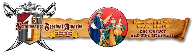 Harper_Minstrel's tweet photo. Thank you for voting!!! The Harper and The Minstrel took 1st Place in the Family Friendly Small Group category in the Renaissance Festival Awards. 
Thank you for your kind support 🙏🎶🙏 https://t.co/lrz4R9o7si
