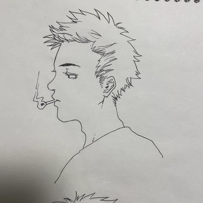 まつ毛バサバサのデコ出し男いいなあって描いてたけどスパナチュの兄ちゃんがそれなんよな、めっちゃ顔可愛い 