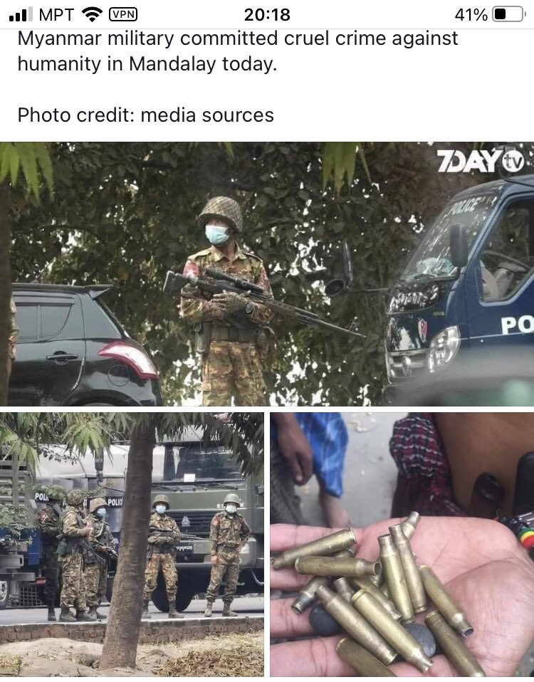 Myanmar Soldier shoot sniper to medical volunteer boy dead at the protest against military coup in mandalay.