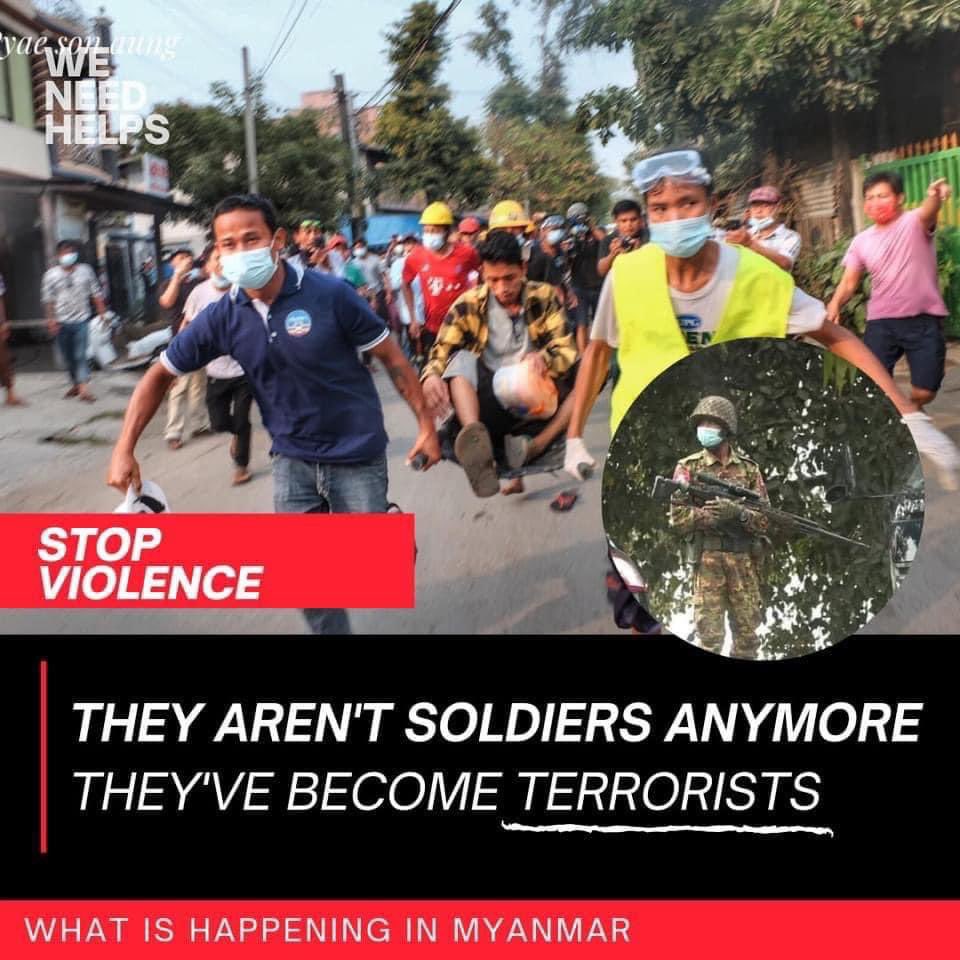 konohaart's tweet photo. Are you satisfied that you taking  innocents life?  
#Mandalay #WhatsHappeningInMyanmar https://t.co/F7S7ENWC0s