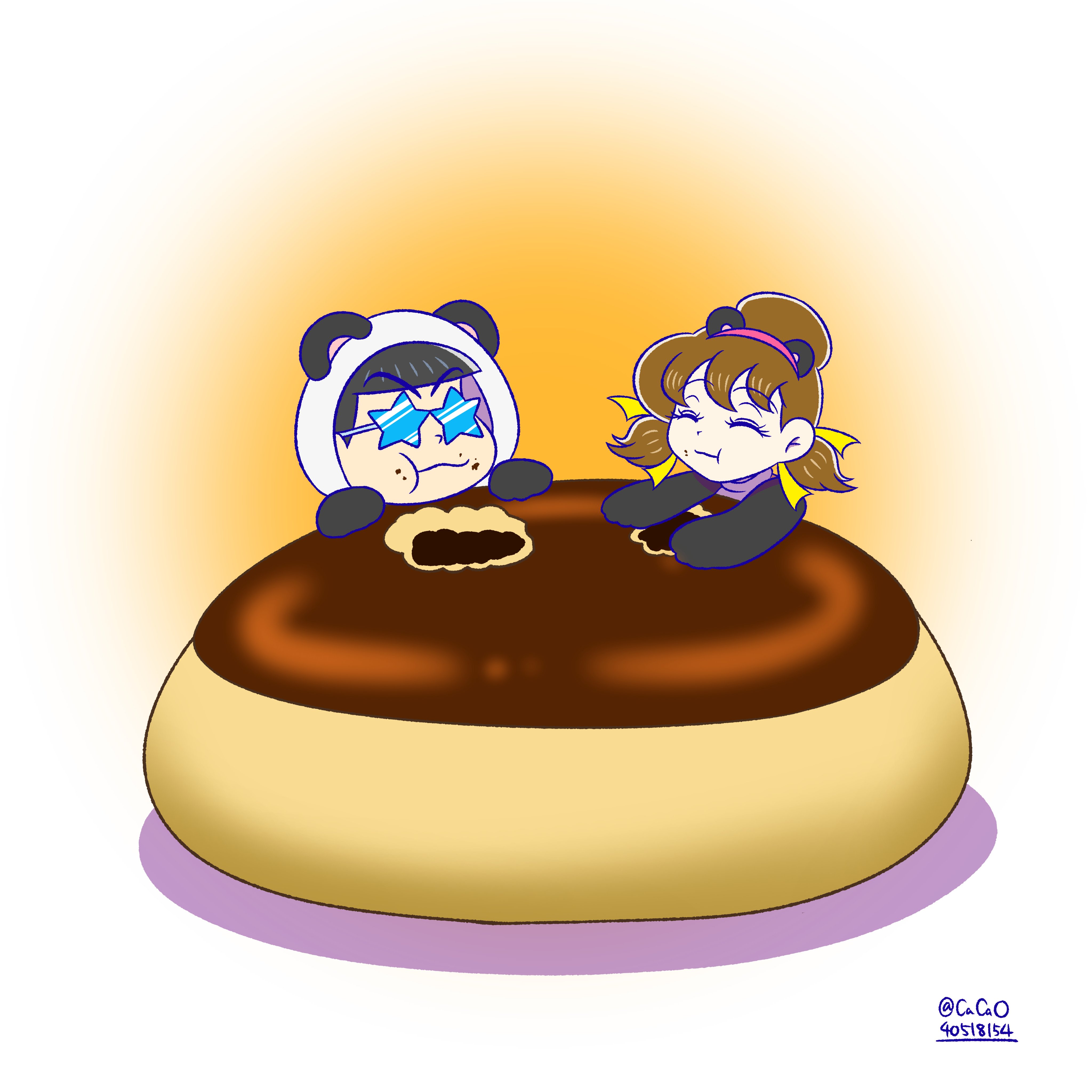 Cacao draw 六つトトワンドロ お題 あなたの考えた絵文字ストーリー カラトト パンダコスチュームで栗饅頭デートという謎シチュエーションが完成しましたﾃﾍﾍﾟﾛ T Co K9hv0xilql Twitter