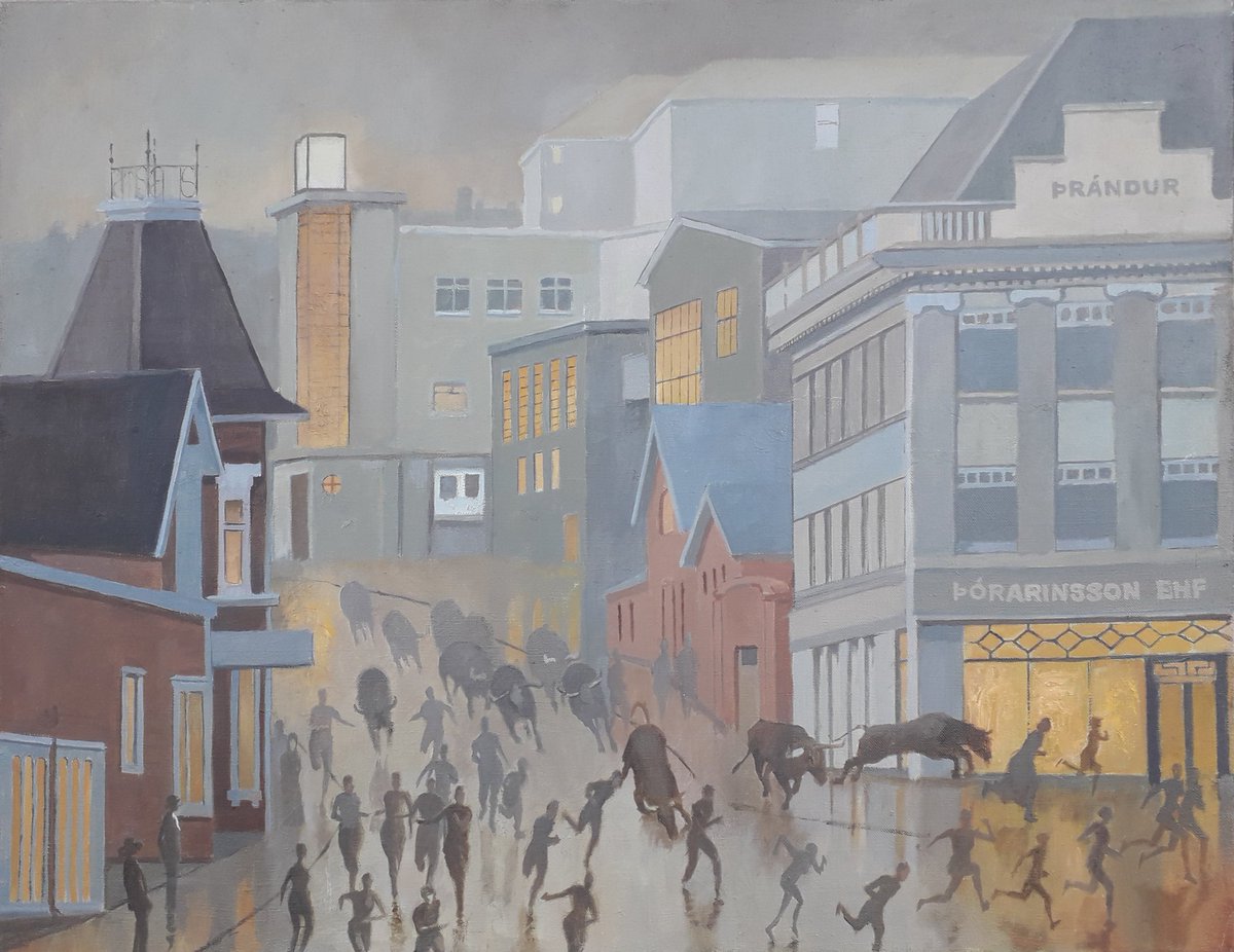 Hið árlega nautahlaup í gilinu