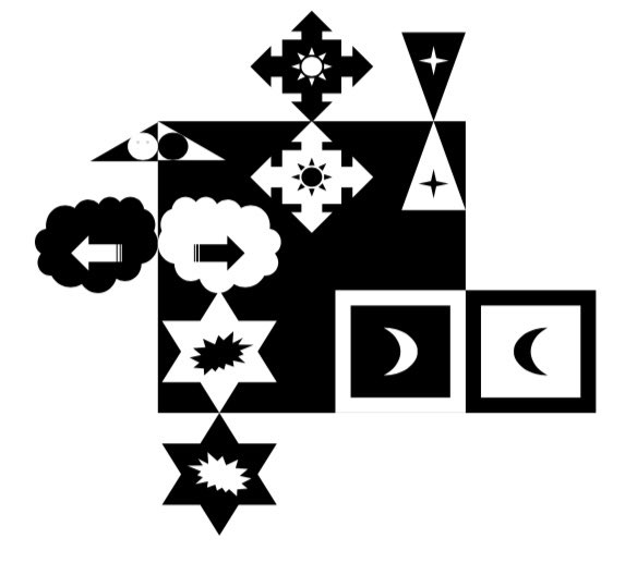 ArtsMme's tweet image. Grade 5 artists @AClarksonPS rocked the online art time and learned about the element of space. Positive/negative space #Notan designs 👤 #GoogleDrawing