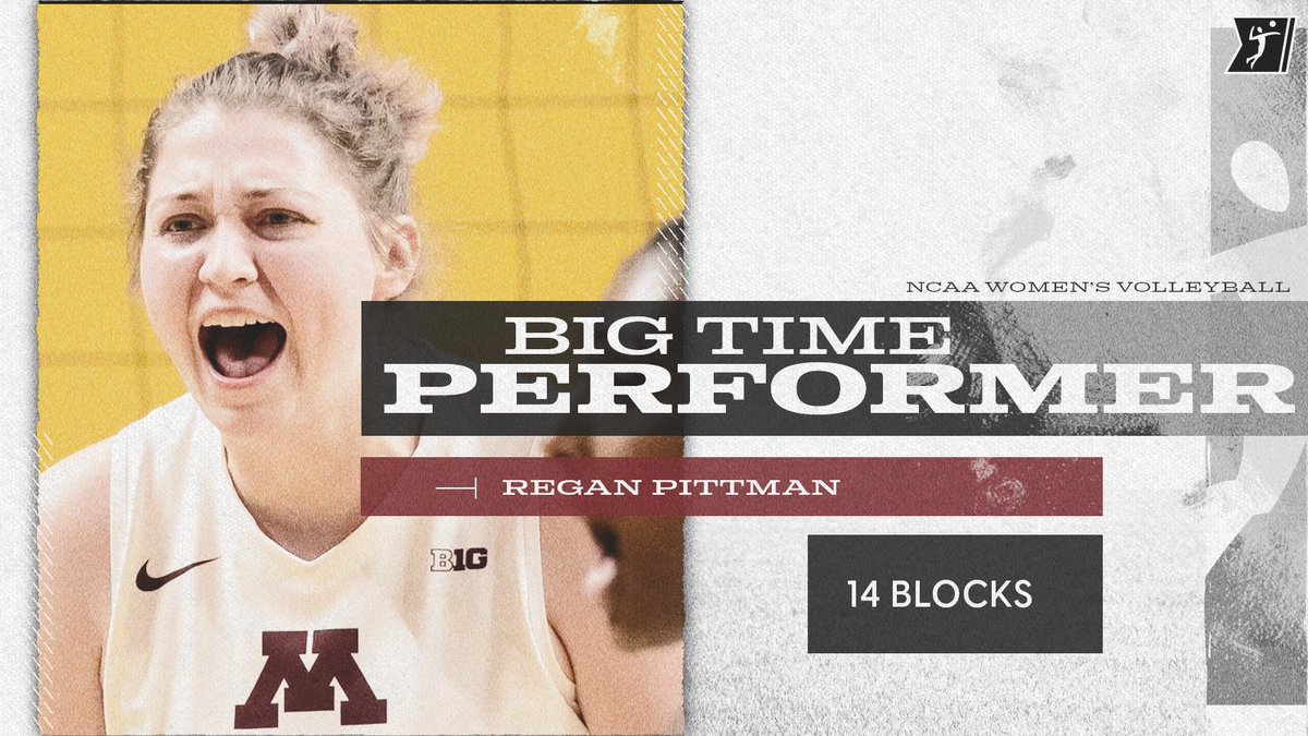 NCAAVolleyball's tweet photo. Two big time players...two big time performers! ✨

@StephanieSamedy's stardom continues to rise with yet another 20+ kill outing while @PittmanRegan has the front down on 🔒 with 14 blocks as @GopherVBall  took down No. 4 Nebraska in four on the road Friday night.

#NCAAVB https://t.co/xrgkcHUE4T