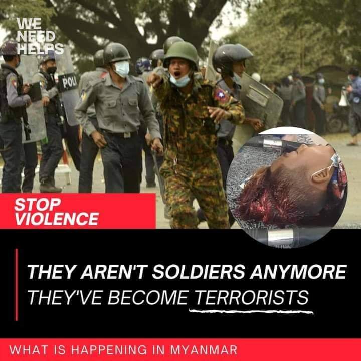 SoeverYoung's tweet photo. TW // gunshot TW // blood TW // death
Today in Mandalay #WhatsHappeningInMyanmar #PoliceBrutality https://t.co/AkyM6rClln