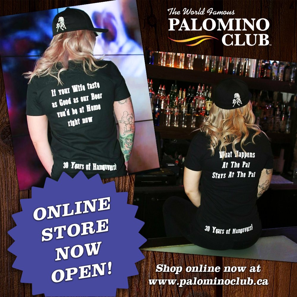 Support the Pal by ordering from our online store! We've got merch, our grocery pop-up shop, and much more.  Check out palominoclub.ca.