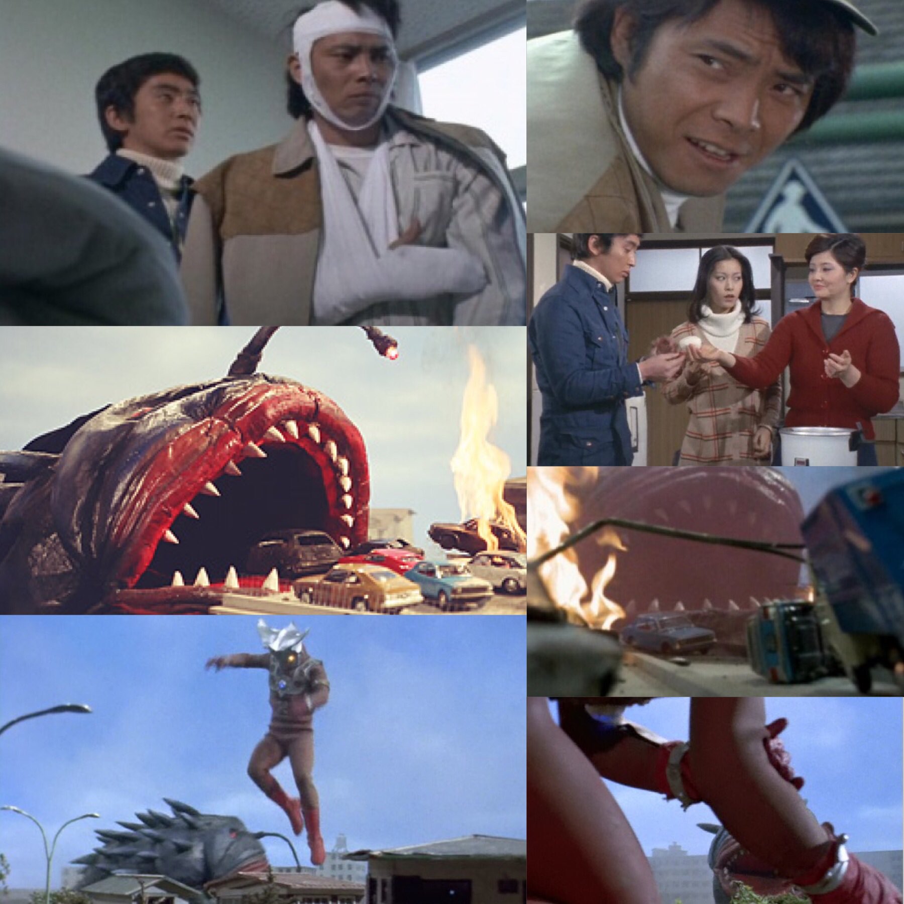 Twitter 上的 S Murakami ウルトラマンレオ 第46話 恐怖の円盤生物シリーズ 戦うレオ兄弟 円盤生物の最期 昭和50年 1975年 2月21日放映 ハングラー ブラックテリナ アストラ 登場 脚本 田口成光 監督 東條昭平 特殊技術 大木淳 深夜に多発する交通事故