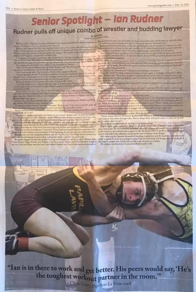 I was completely blown away that <a href="/NewsSarpy/">Sarpy County Guide & News</a> did a full page article on <a href="/IanRudner/">Ian Rudner</a> - what an amazing spotlight they did.
<a href="/plhswrestling/">Monarch Wrestling</a>  - #gomonarchs 
<a href="/MWC4L/">MWC Wrestling</a> -#MWC4L 
<a href="/UofCWrestling/">UChicago Wrestling</a> - #gomaroons