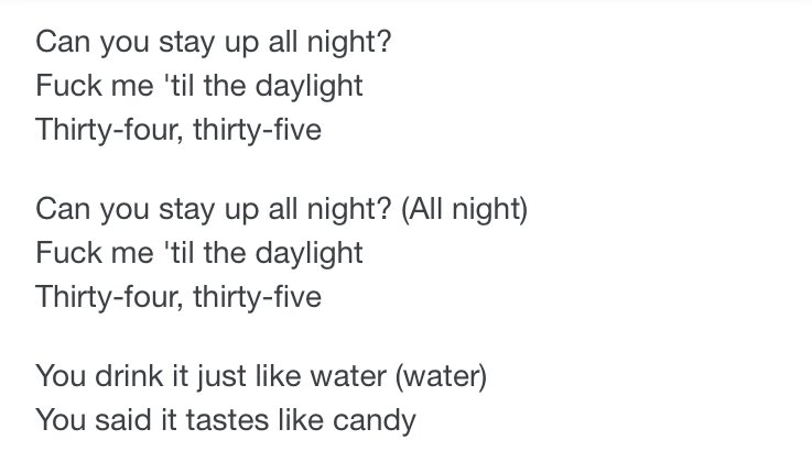 || from love me to fuck me. Why do Apple Music and Google write the lyrics differently lmao😭😭🥲😂