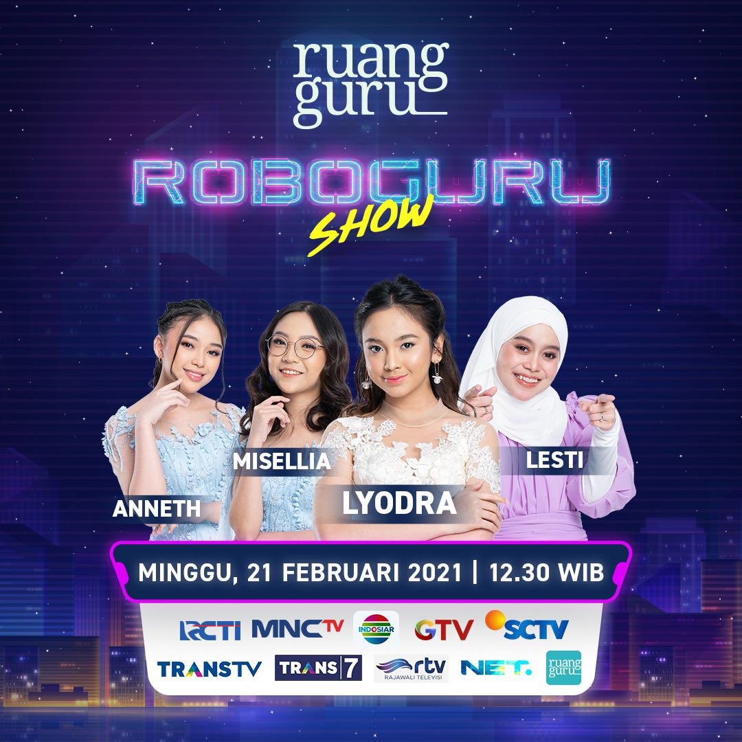 ✨ROBOGURU SHOW✨

Besok Mas Bright, Tiara, Misel, Anneth, Lyodra, Lesti & masih banyak lagi bintang tamu lain yang akan hadir, termasuk special guests Love, Namtan & Gunsmile❤️

Banyak beasiswa, live quiz, giveaway & hadiah menarik lainnya! #RoboguruShow #BrightFutureRuangguru