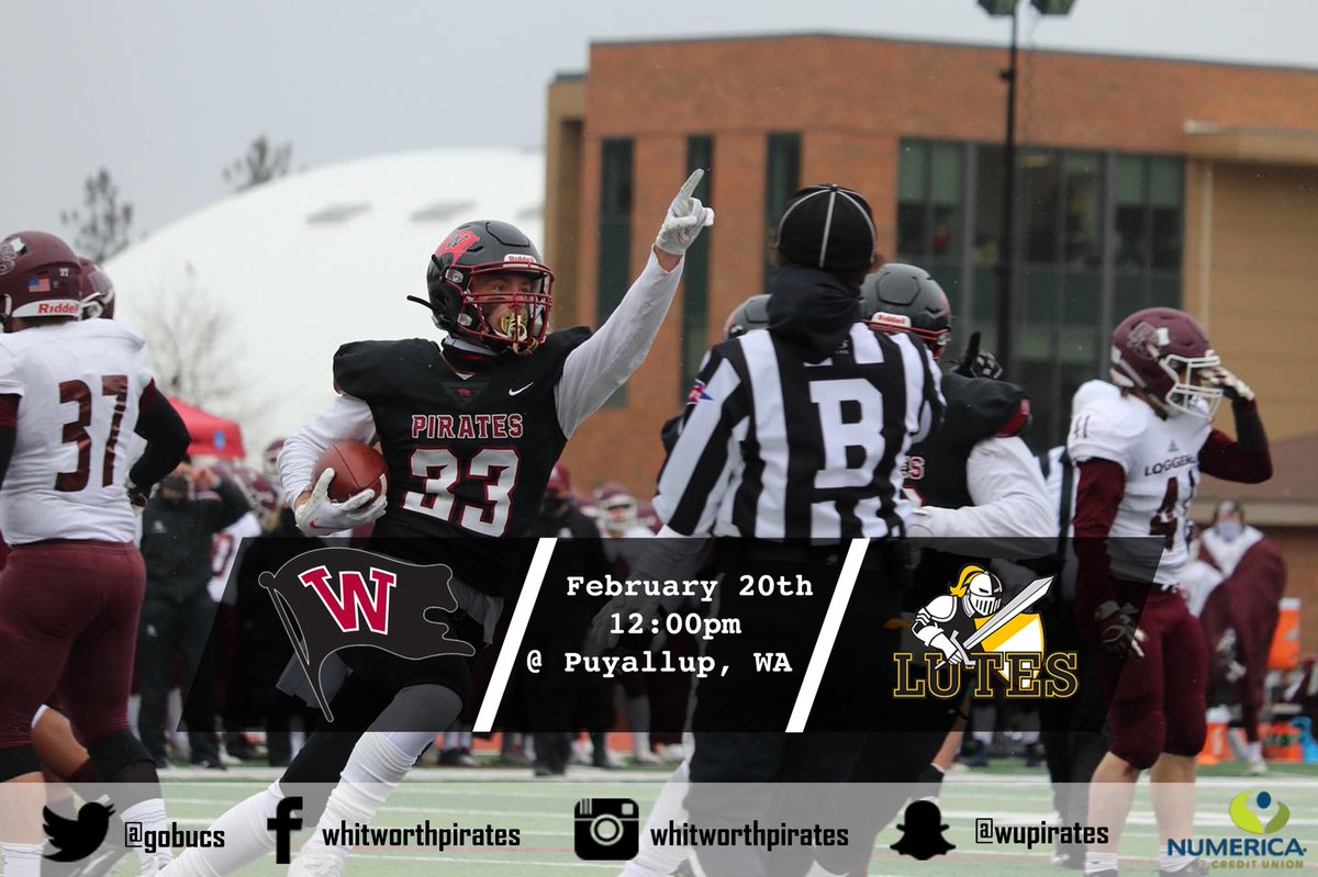 gobucs's tweet photo. Game 2 for football today at PLU❗️The Pirates are looking for their 2nd WIN of the season. Tune-in at: https://t.co/r7KKtx26Bk ➡️ football ➡️ schedule ➡️ find today’s game ➡️ click on ‘video’ or ‘live stats’ 🏈 #BucsFB @WhitworthFB https://t.co/9ODAkEeDzu