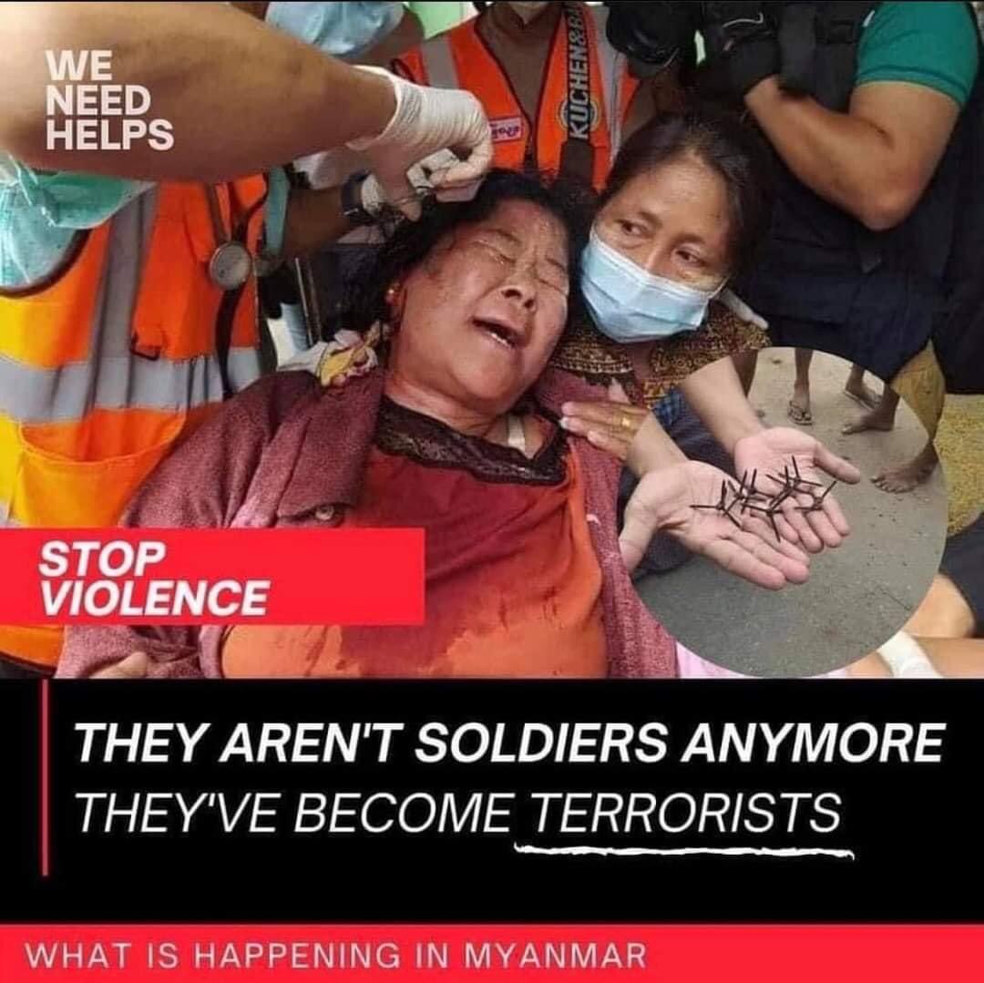 Hmwe23's tweet photo. "DEAR UN

HOW MANY CIVILLIAN DEATHS ARE NEEDED FOR YOU TO HELP US"

#Mandalay #HearTheVoiceOfMyammar #WhatsHappeninglnMyanmar #militarycoupinMyanmar https://t.co/GgIkeVDAgA
