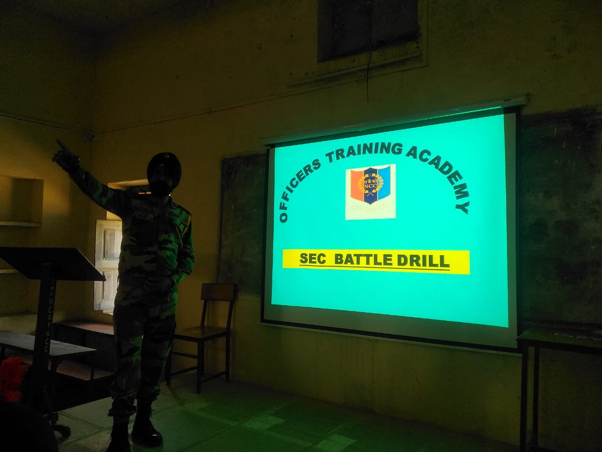 5Neemuch's tweet photo. Training of Field Craft Battle Craft (FCBC) given through Smart Class by @CHAMKAU18674681 Chamkaur Singh CATC (Eligibility) Camp At RV College Manasa... https://t.co/vlZY1OUI9G