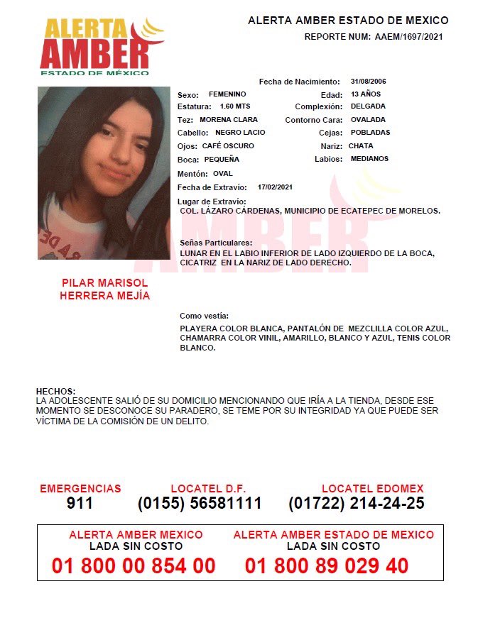 Fiscalía Edoméx (@fiscaliaedomex) on Twitter photo 📌 Tu apoyo es importante, ayúdanos a difundir, cualquier información para localizar a las siguientes personas, comunícate al 📞 800 890 2940 Alerta <a href="/AmberEdomex/">Alerta Amber Edoméx</a> y ☎️ 800 7028 770 #FiscalíaEdoméx. 📌 Tu apoyo es importante, ayúdanos a difundir, cualquier información para localizar a las siguientes personas, comunícate al 📞 800 890 2940 Alerta <a href="/AmberEdomex/">Alerta Amber Edoméx</a> y ☎️ 800 7028 770 #FiscalíaEdoméx.