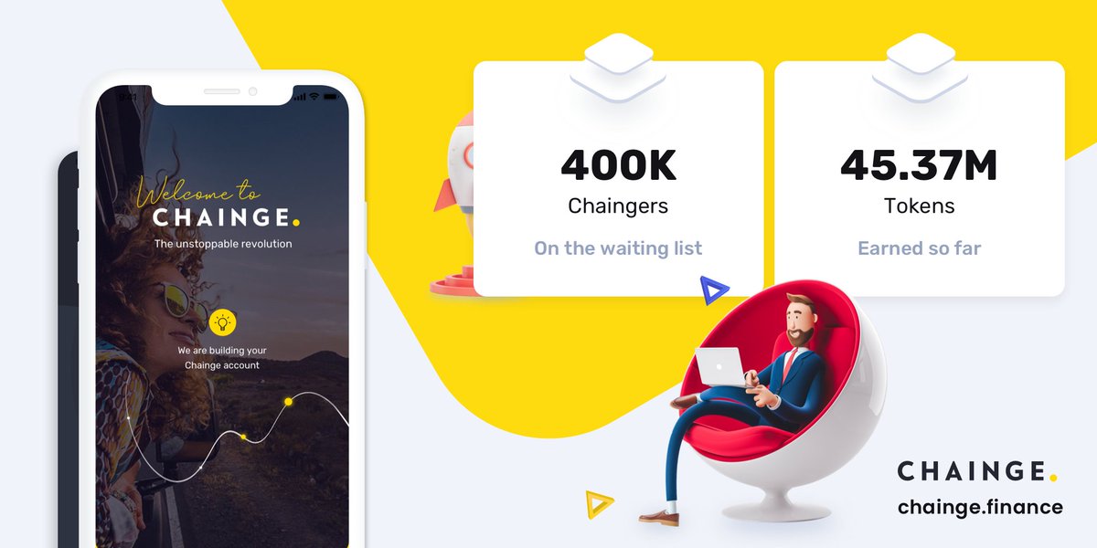 FinanceChainge's tweet photo. How much is 1 Million?
At the current growth rate, seems that we will soon find out. Until then, we are excited to announce that more than 400k people are on the waiting list. And Chainge app is not that far away anymore. Ready to unleash the power of #DeFi https://t.co/D7njIrirPy