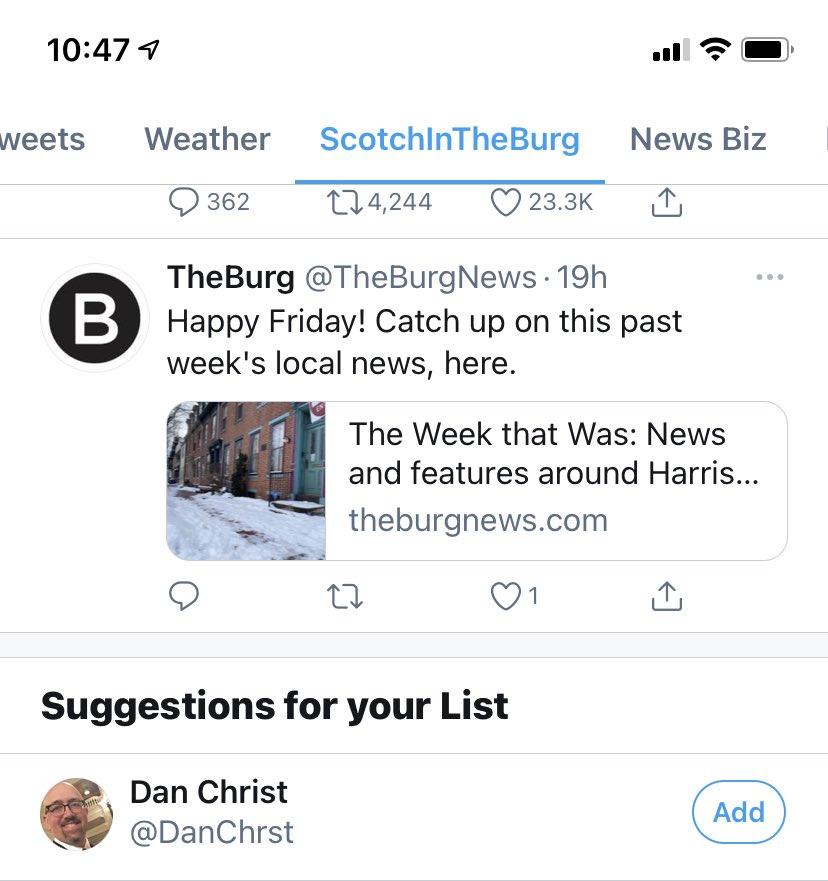 DanChrst's tweet image. That time ⁦@Twitter⁩ suggested I add myself to my own list. #algorithmFail
