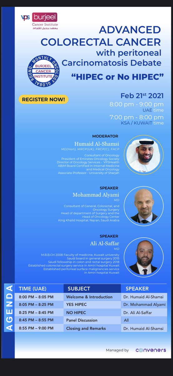 Delighted to be part of this distinguished panel of experts debating the utility of CRS &amp; Hipec in CPM.