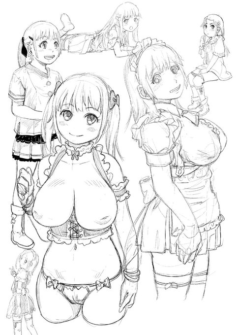 間に合わないので、落書きでお茶を濁すスタイル。明日仕上がるのだろうかピンク髪娘?ふぁいとっ 