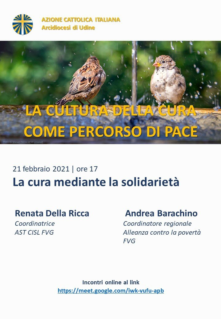 ACudine's tweet photo. Domenica alle 17, 3° incontro del percorso La cultura della cura. Parleremo della cura mediante la solidarietà con @RenataDellaRicc e Andrea Barachino su https://t.co/VTTvIwwYgB https://t.co/ePY7ePiK1S