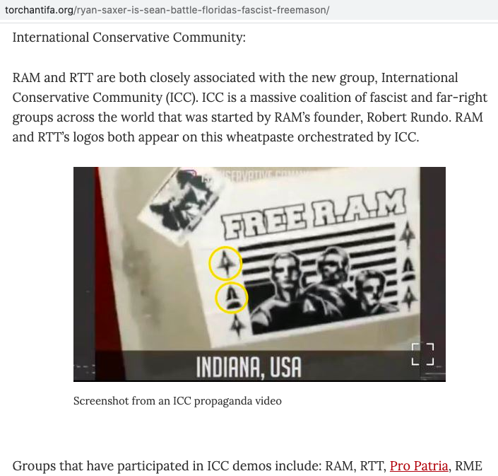 discord__panic's tweet photo. RTT & RAM are both documented members in the newly-formed International Conservative Coalition, a fascist coalition currently on a stickering campaign in support of #KyleRittenhouse that Jon's twitter account participated in, aligned w/ the beliefs of his new #MAGA #Threeper pals https://t.co/DTdQJykeIR
