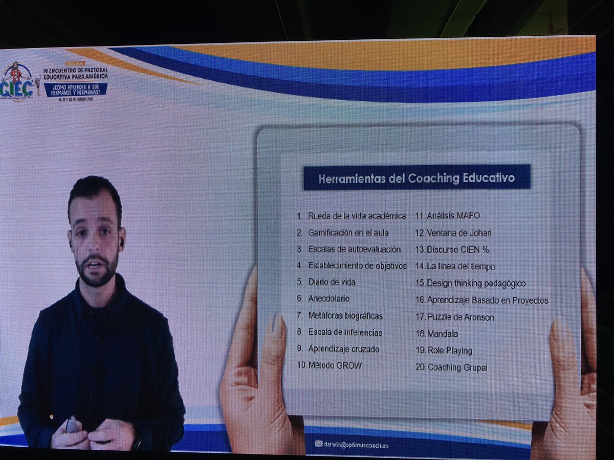 CIEC_Educacion's tweet photo. Conoce aquí las herramientas del Coaching Educativo 👇🏻 que nos brinda Hugo Fernández en el IV Encuentro de Pastoral Educativa para América #SomosEscuelaCatólicaDeAmérica https://t.co/jv6knbX8xu