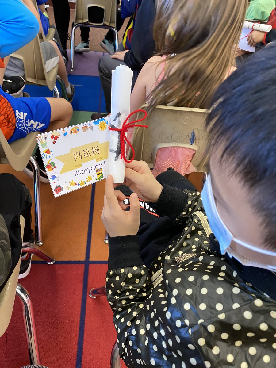 cladasCCUSD's tweet photo. HTES Chinese Immersion kindergarteners received their official Chinese names in a Naming Ceremony. They will continue with that name whenever they interact in Mandarin fro the rest of their life. #globalchildren @CaveCreekUSD93 @cort_monroe @AaronJPettinato @LeadWLanguages https://t.co/wS4Y7SRD7C