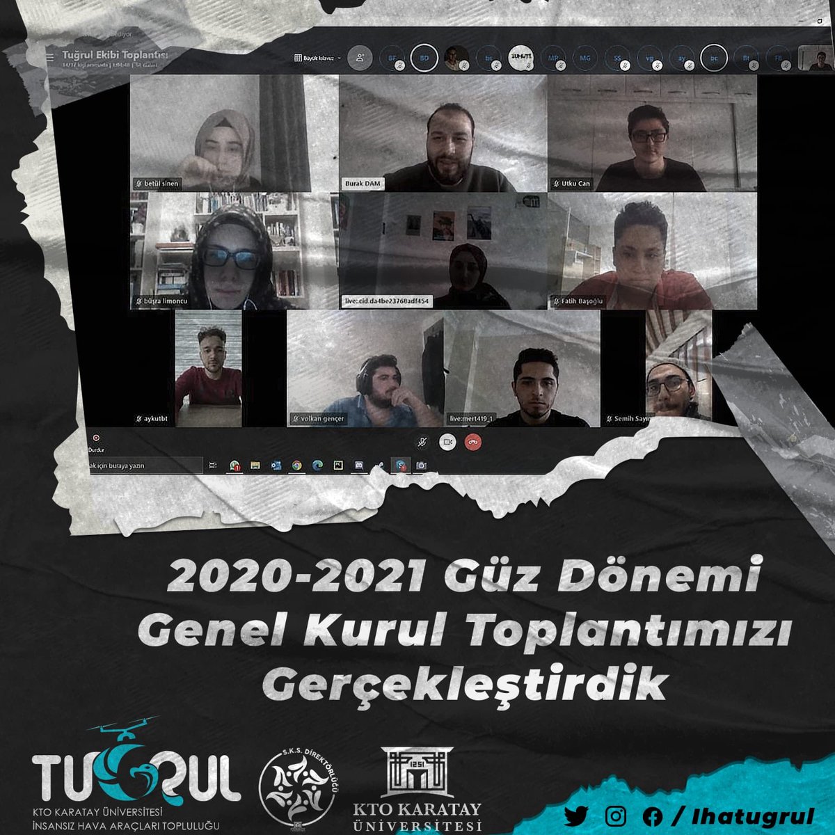 ihatugrul's tweet photo. Yarışma kuralları ve çalışmalarımız hakkında onlıne toplantımızı gerçekleştirdik. 
Çalışmalarımıza,yarışma tarihini  heyecanla bekleyerek devam ediyoruz.💪🏻
@ktokaratay https://t.co/2P4rQ309aN