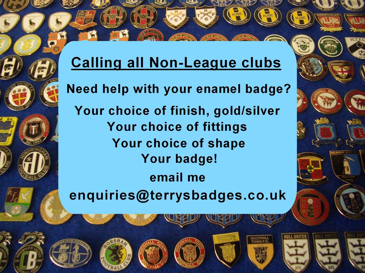 So many quality clubs getting their very own badge .. get in touch now to grab yours! #terrysbadges #retweet #SupportSmallBusinesses #football #nonleague #pinbadge #footballsaturday #footballfamily #footballclub ⚽️