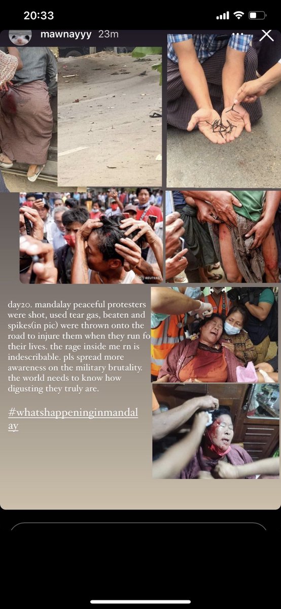 maymyatnoe_may's tweet photo. 20/2/21 Mandalay , Myanmar
Police shooting at Ambulances and RedCross volunteers who were trying to rescue injured people! Its against the Geneva Convention. Even during war you can’t do this! 
#savemyanmarfrommilitarycoup 
#WhatsHappeningInMyanmar 
#HumanRightsViolations https://t.co/cgIPNrNzyz