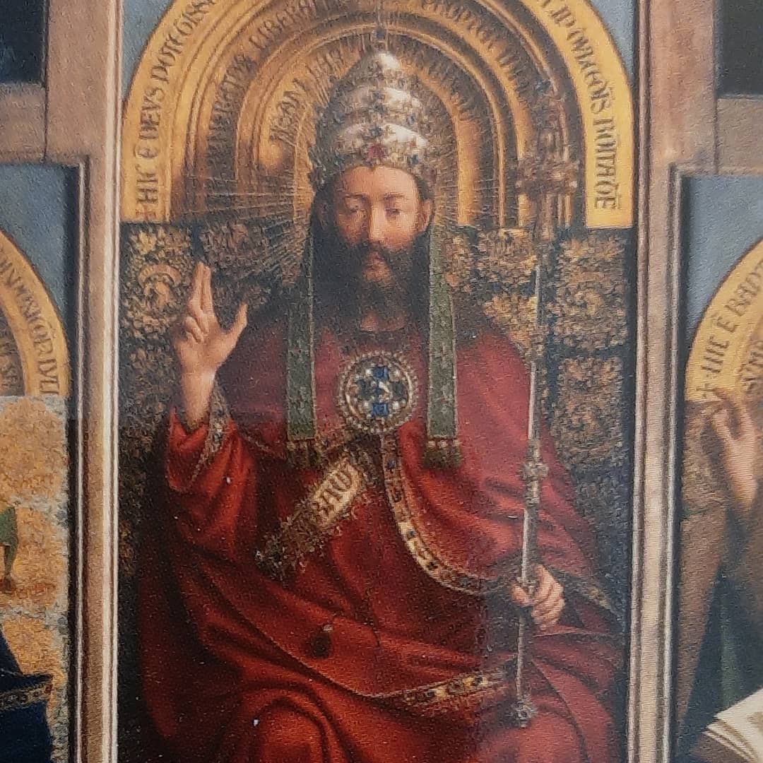 peterwhitetarot's tweet photo. Yesterday's visit to Ghent's Altarpiece brought out classic images &amp; themes from the majors, minors, courts, backgrounds and artefacts of the #Tarot. https://t.co/cfAorf3jci