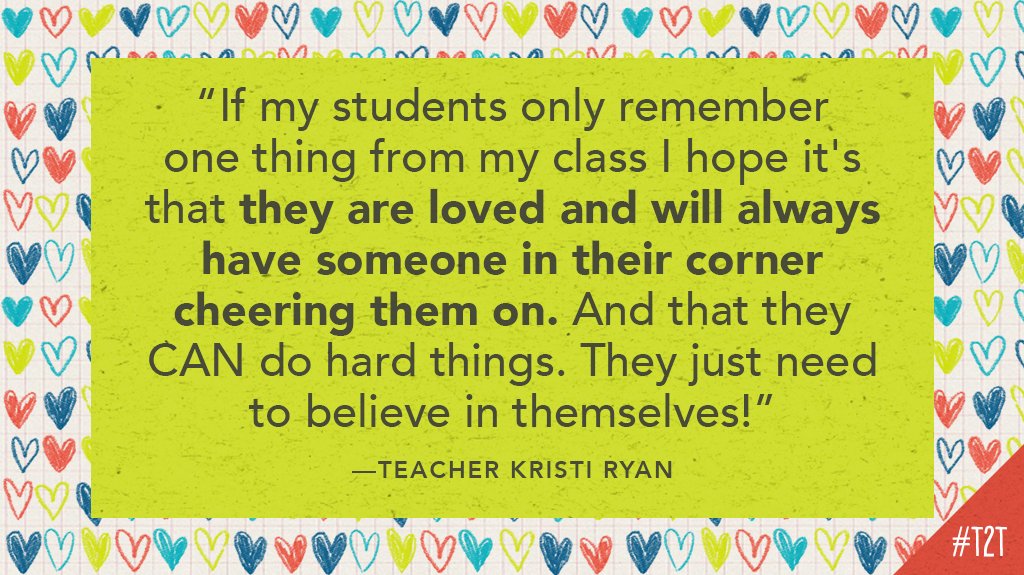 teacher2teacher's tweet photo. When you believe in your Ss, you empower them to believe in themselves, too, says T @MrsRyanTeaches.

What's one message you love to tell your Ss? 👇

#KidsDeserveIt #TeacherLeader #StudentLeader https://t.co/8eq3Gc5S6h