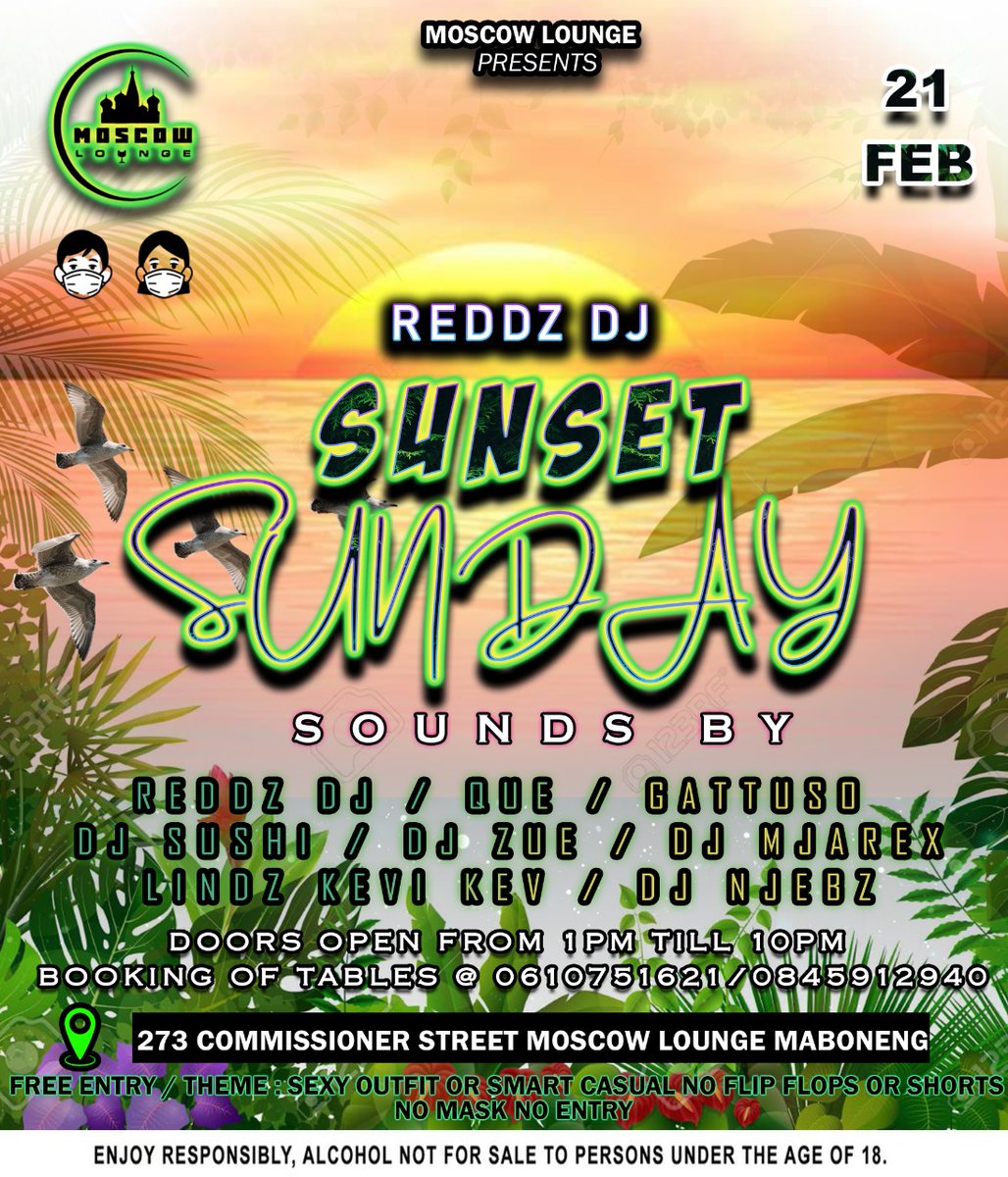 Do catch #LindzSA @Realgattuso2 & @RealBlackQue at @MoscowLounge Maboneng tomorrow for the first installment of #SunSetSundays