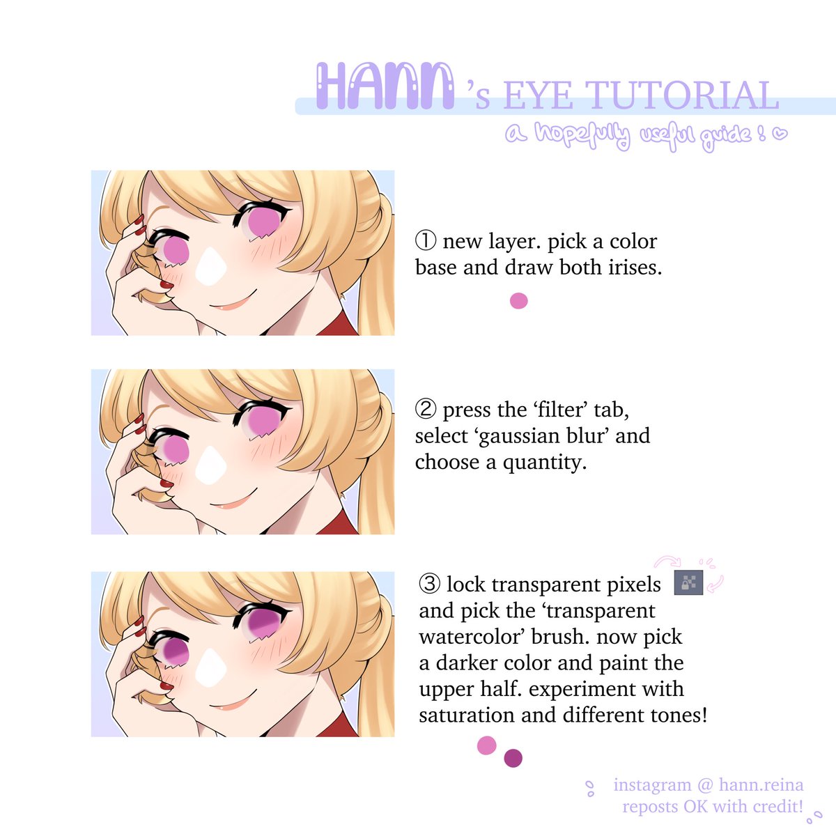 hannreina_'s tweet image. hello everyone!! some days ago i posted on instagram a tutorial abt how i draw/color eyes and today i wanted to share it here 💕🦊
#eyestutorial #arttutorial