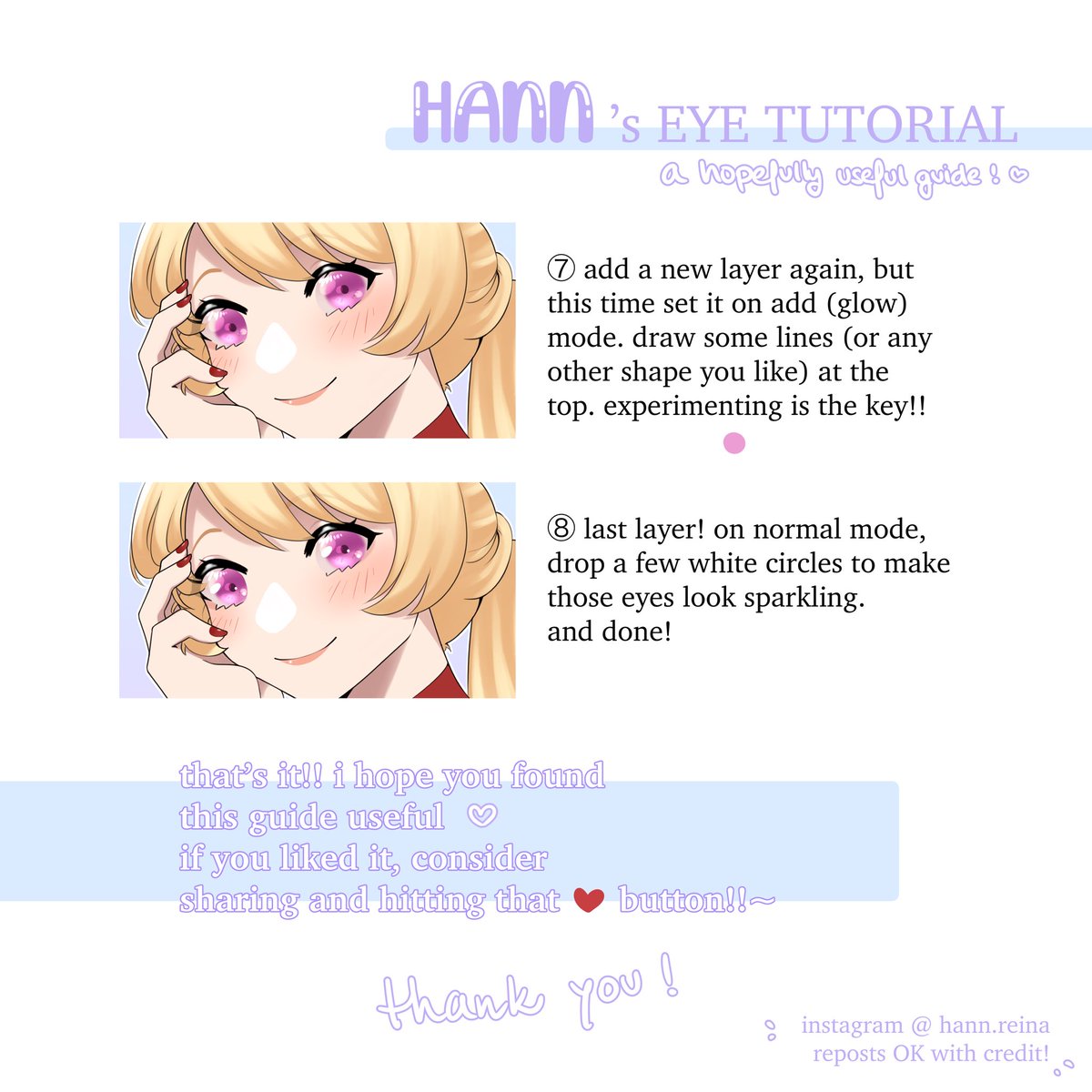 hannreina_'s tweet image. hello everyone!! some days ago i posted on instagram a tutorial abt how i draw/color eyes and today i wanted to share it here 💕🦊
#eyestutorial #arttutorial