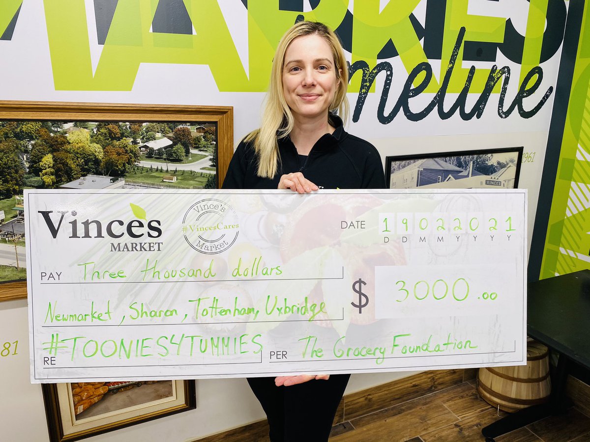 The results are in... $3000.00 donated in one <a href="/VincesMarket/">Vince's Market</a> week! Thank you so much to all the amazing customers who thought of others before themselves. #InThisTogether <a href="/GroceryFndtn/">TheGroceryFoundation</a> #Toonies4Tummies #TooniesChallenge #VincesCares