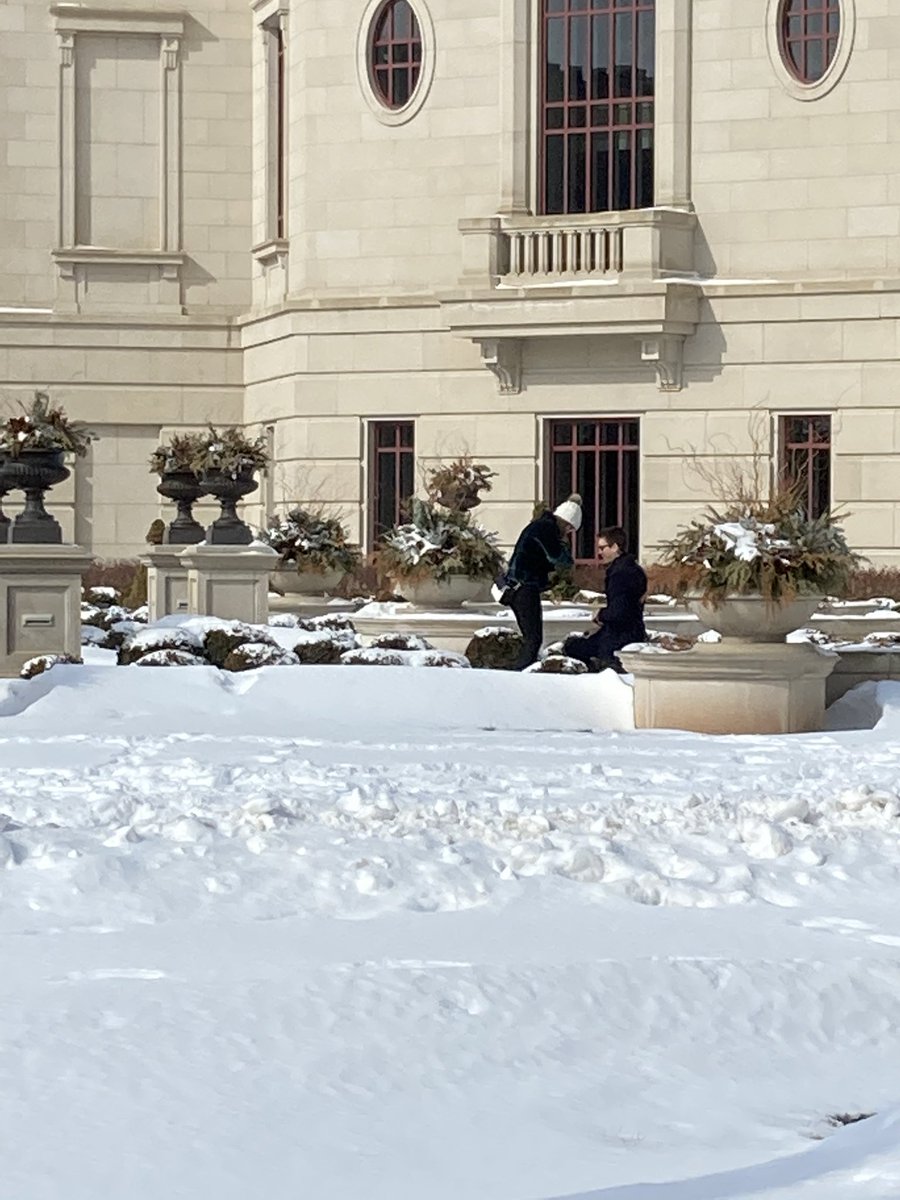 Congrats to this couple we just spotted outside <a href="/CPApresents/">Allied Solutions Center for the Performing Arts</a> while having brunch at <a href="/HotelCarmichael/">hotelcarmichael</a> #shesaidyes #proposal #cheers 🎉🥳🎉