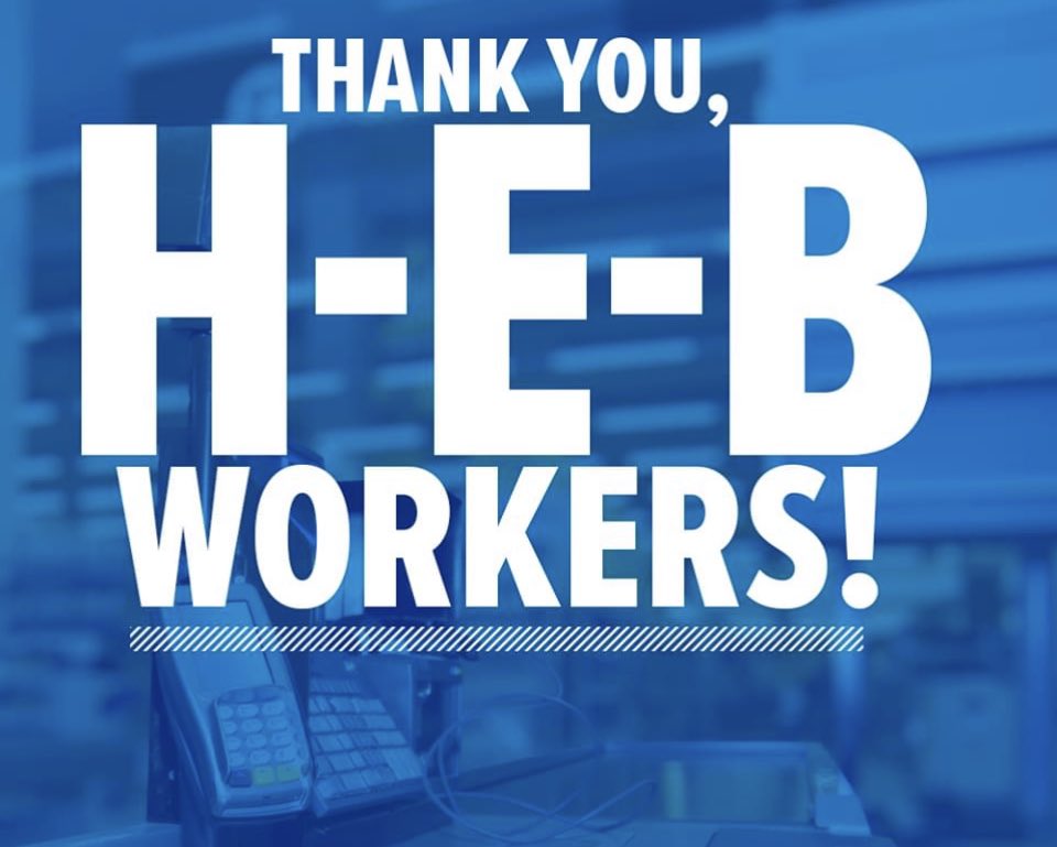 debbiemainz's tweet photo. ❤️❤️❤️@HEB #HEB #hebsupportsitscommunity #EssentialWorkers #alwayscounton https://t.co/A1l8vMeyhn