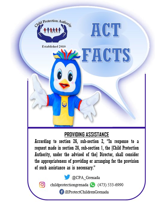 CPA_Grenada's tweet image. Here's what the Child (Protection &amp;amp; Adoption) Act of Grenada says we must do when assistance is requested from us at CPA.