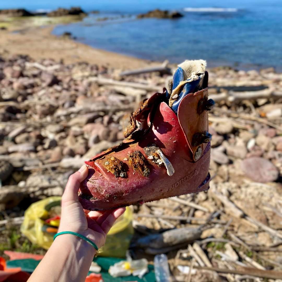 CleanSardinia's tweet photo. Things that wash up on our shores in winter... A picture sent by one of our followers after a solo cleanup on the west coast of Sardinia. #marinepollution #mediterranean #oceanpollution #marinelitter #euenvironment #volunteer https://t.co/6u54s2VlQM